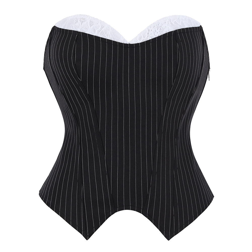 Black And Lace Strapless Corse - огляд і ціна Corset Waist Cinch