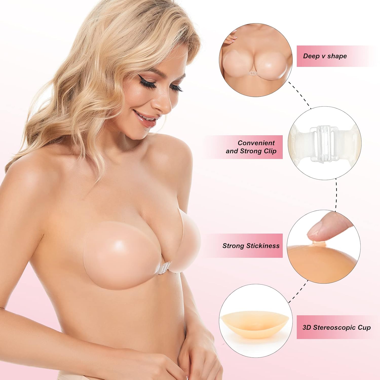 Sticky Bra Push Up Adhesive Br - огляд і ціна Silicone Bra Adhesive