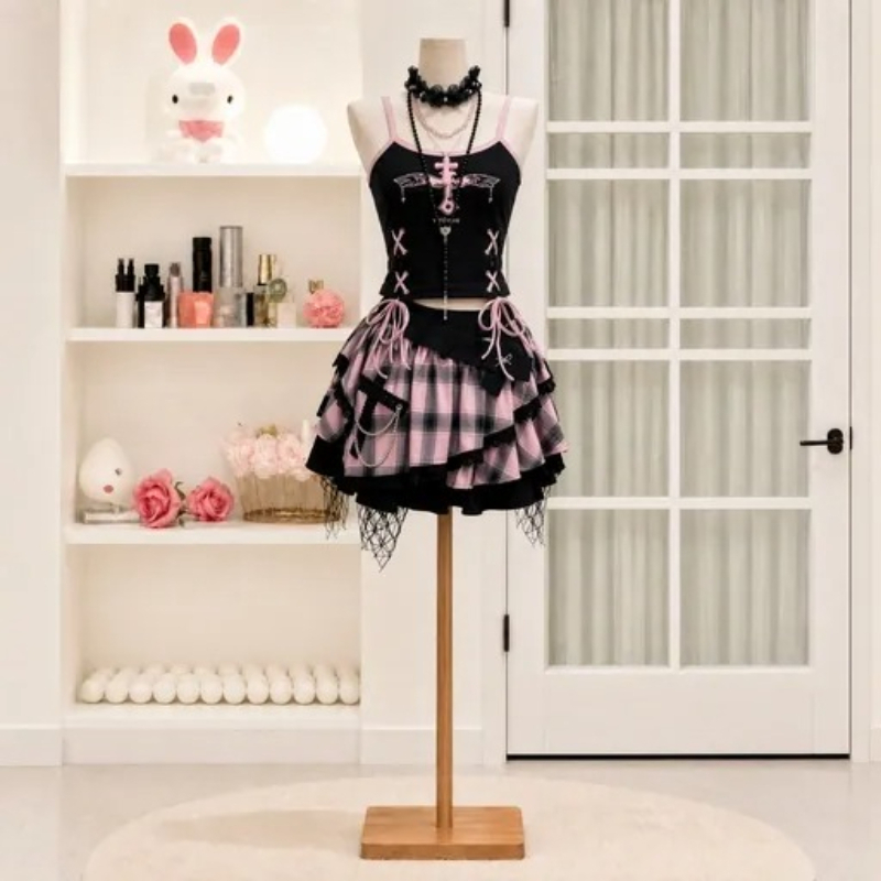 Vintage Y2K Dark Sweet Skirt S - огляд і ціна Cami Top Lace