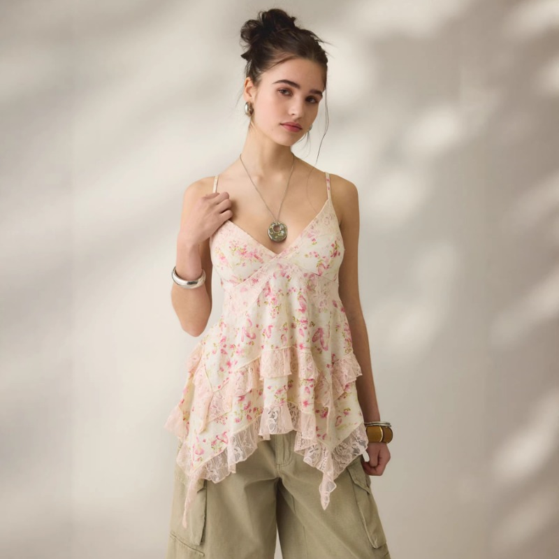 Vintage Floral Chiffon Cami To - огляд і ціна Cami Top Lace