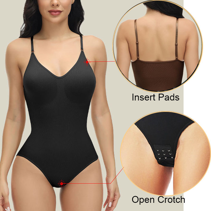 GUUDIA V Neck Spaghetti Strap  - огляд і ціна Shapewear Bodysuit Firm