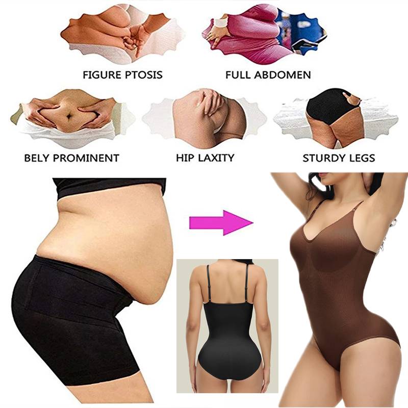 GUUDIA V Neck Spaghetti Strap  - огляд і ціна Shapewear Bodysuit Firm