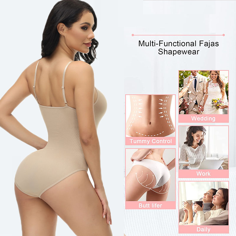 GUUDIA V Neck Spaghetti Strap  - огляд і ціна Shapewear Bodysuit Firm