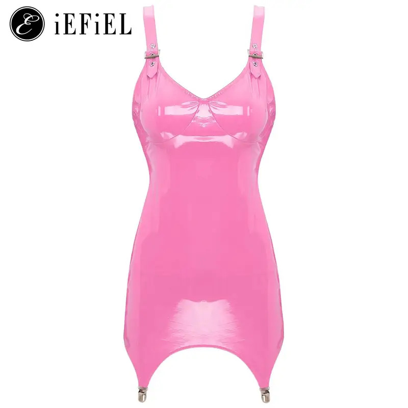 Womens Shiny Metallic PVC Leat - огляд і ціна Babydoll Chemise Night