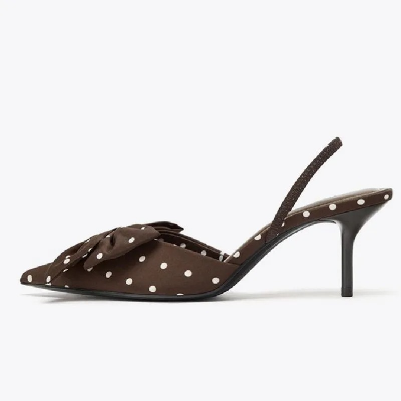 Brown Polka Dot Butterfly Knot - огляд і ціна Slip Dress Satin