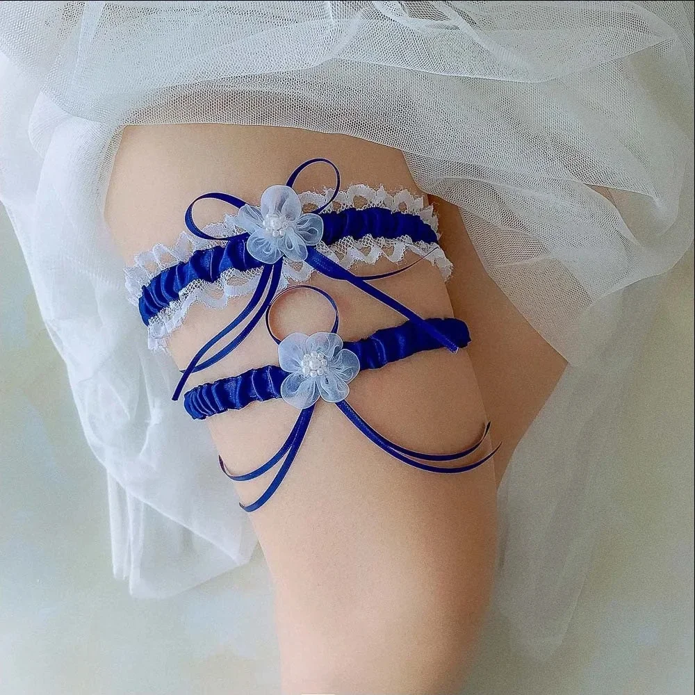 2pcs/Set Satin Ribbon Wedding  - огляд і ціна Garter Belt Set