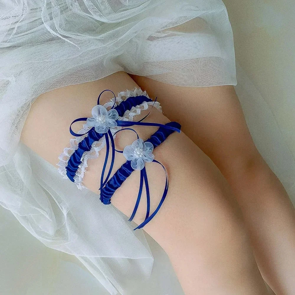 2pcs/Set Satin Ribbon Wedding  - огляд і ціна Garter Belt Set