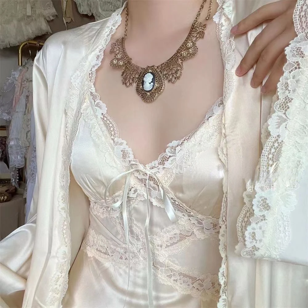 Silk Robe Gown Sets Women Gent - огляд і ціна Robe Silk Women